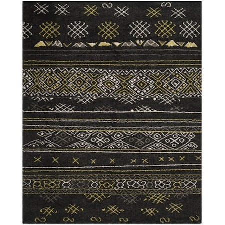 Safavieh 8 x 10 ft. Large Rectangle Black and Green Tibetan Shag Rug TBS547A-8